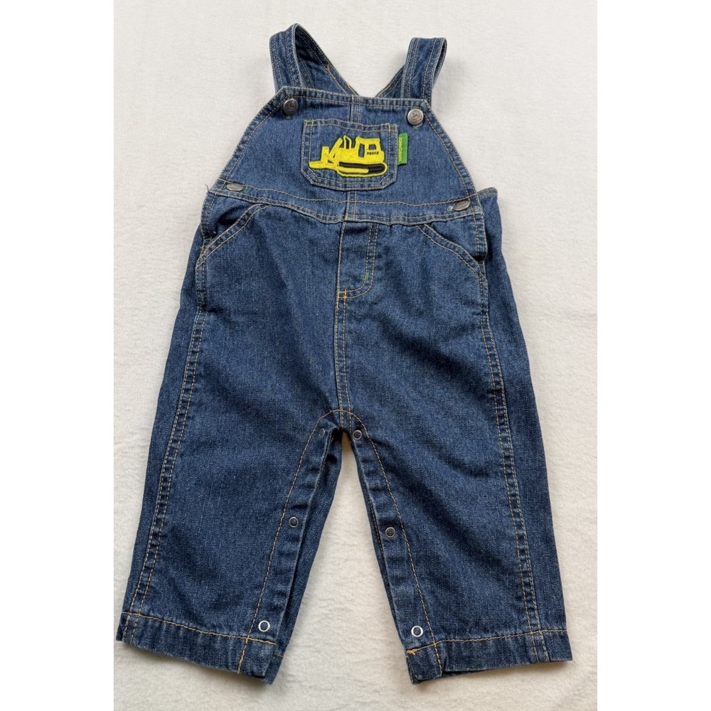 John Deere Baby Denim Overalls Size 6-9 Mos EUC